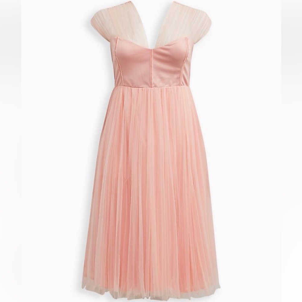 Torrid Mini Tulle Drape Shoulder Fit & Flare Dress size 14